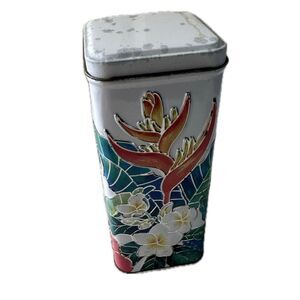 Island Plantations Hawaiian Tea Cookies Embossed Tropical Tall Tin Container